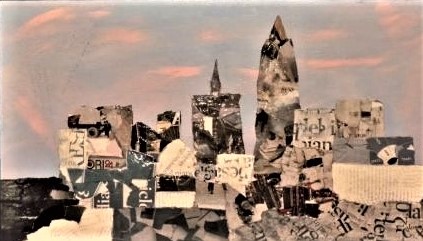 ALBA SU SAN FRANCISCO tecnica mista su compensato   55 x 35 cm anno 2013