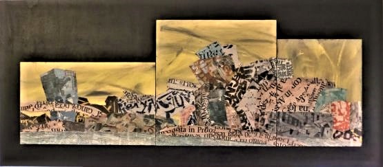 ARTE A BILBAO tecnica mista su compensato  