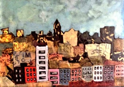 GREENWICH  VILLAGE   tecnica mista su mdf   33x23 cm  anno 2012   NON DISPONIBILE