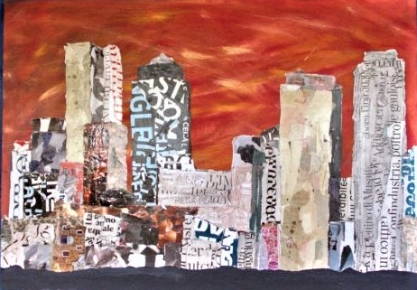 NEL CUORE DI BOSTON  tecnica mista su compensato  74 x 44 cm anno 2012   NON DISPONIBILE 