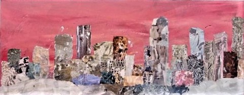 PRIMAVERA A SEATTLE  tecnica mista su mdf    70x34 cm 