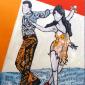 CHA CHA CHA tecnica mista su compensato  45x55 cm   anno 2013  