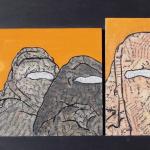 ISLAM  tecnica mista su compensato  71 x37  cm  anno 2013