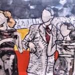 L'ALLEGRA  FAMIGLIA   tecnica mista su compensato  55x35 cm  anno 2013
