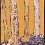 LA FORESTA DISBOSCATA  tecnica mista su compensato  24x34 cm  anno  2012