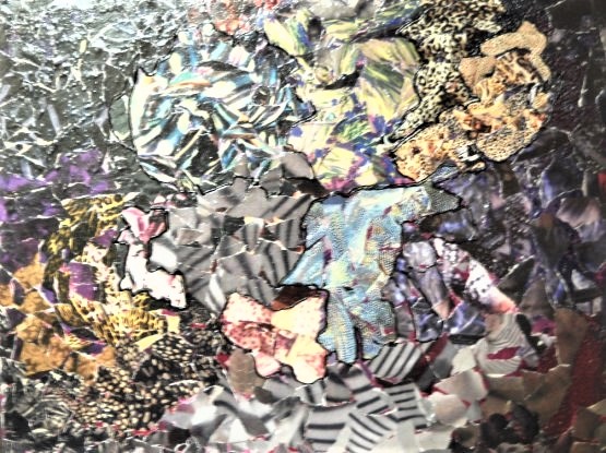 COSMOGONIA  collage su cartone 38x28 cm anno 2010