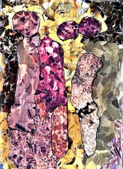 ECTOPLASMI collage su cartone 28x38 cm anno 2010