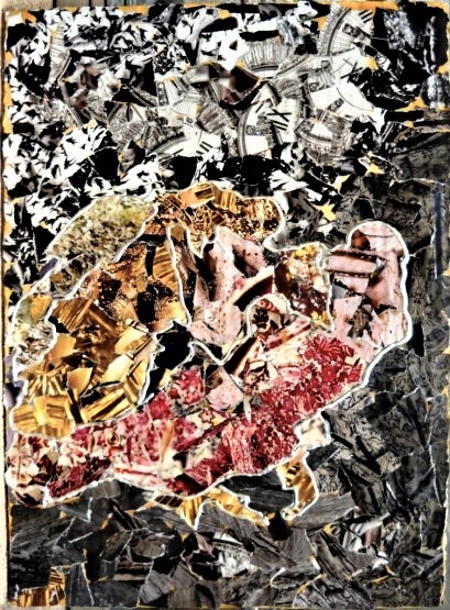 IL GRANCHIO collage su cartone 28x38 cm anno 2010