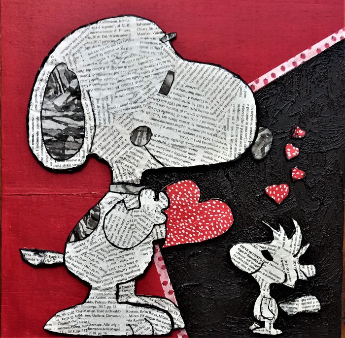 AMORE!!!! tecnica mista su cartone  30 x 30 cm  NON DISPONIBILE 