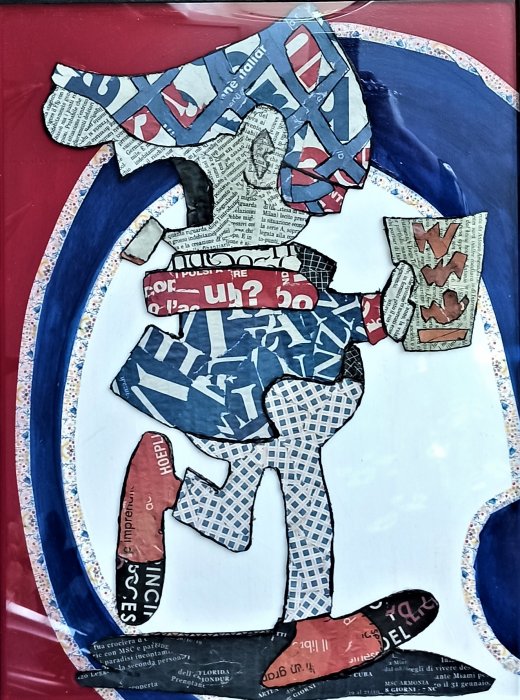 ANDY CAPP tecnica mista su cartone   30 x 50  cm 