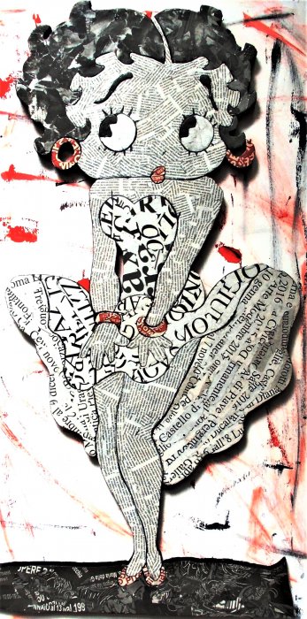 BETTY BOOP  MARYLIN    tecnica mista   su polistirene 72 x 107 cm 