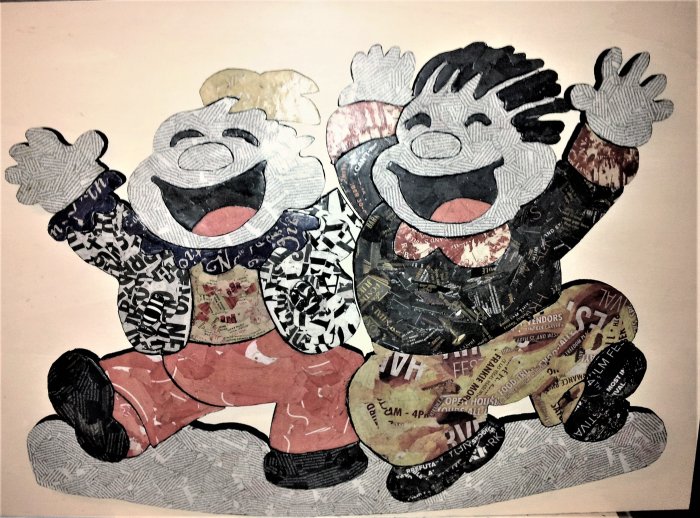BIBI'e BIBO'  tecnica  mista su polistirene 115 X 85 cm 