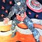 CAPITAN AMERICA  tecnica  mista su polistirene  NON DISPONIBILE  