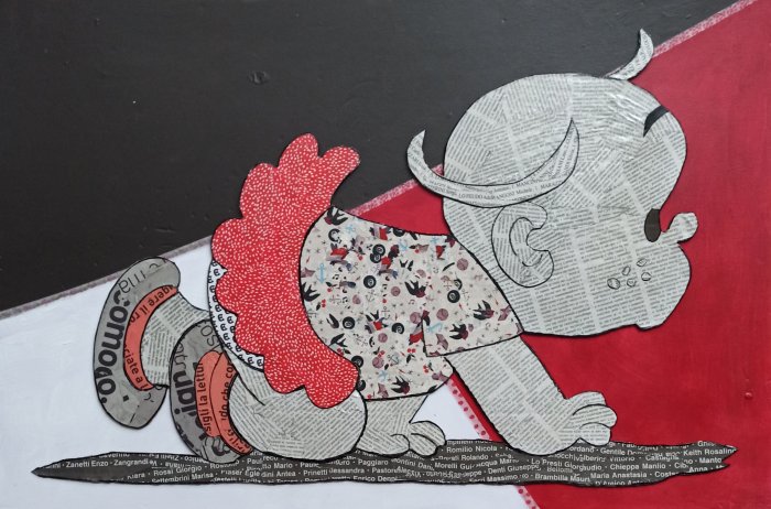 CICCIBUMBUM. tecnica  mistta  su depro 80 x 60  cm