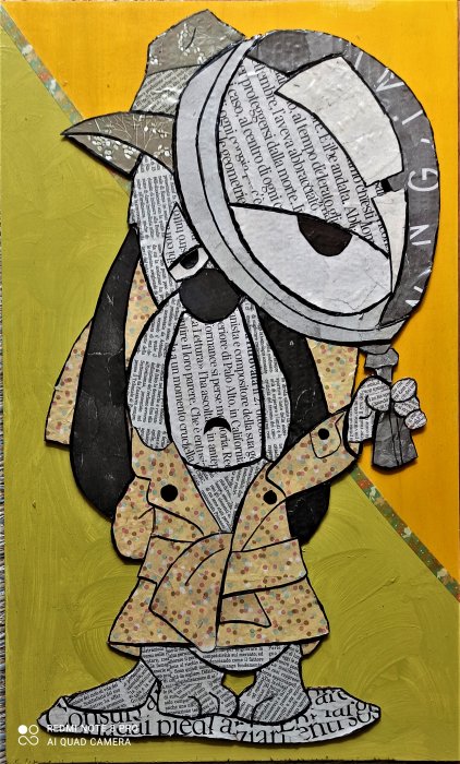 DRUPY    SAM SPADE     tecnica mista su cartone   30 X 50  cm