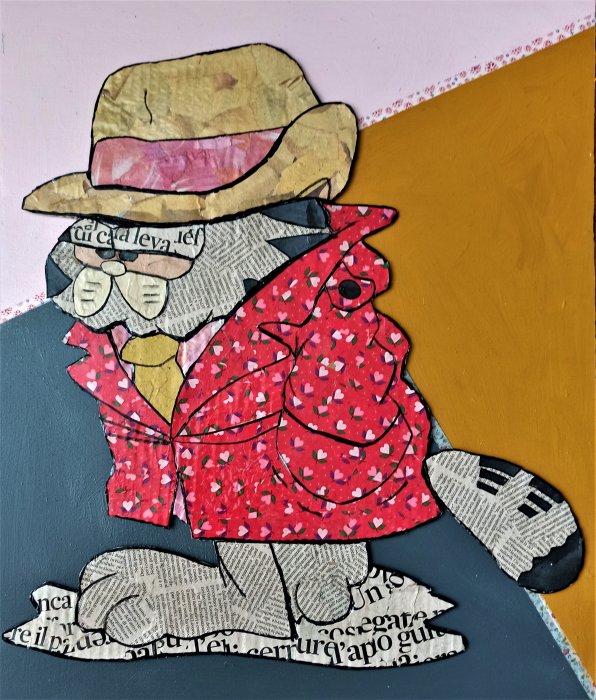 GARFIELD MARLOWE  tecnica mista su cartone  42 x 50 cm 