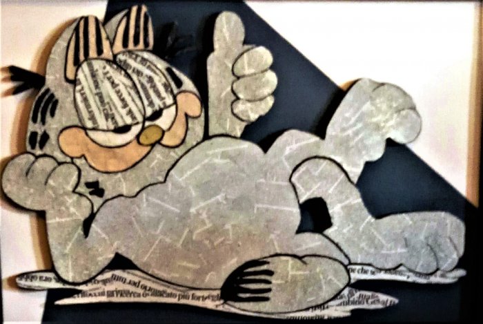 GARFIELD tecnica mista su polistirene   96 x 65  cm 