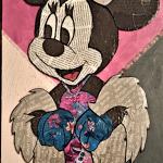 GINGER MINNIE tecnica mista su cartone 