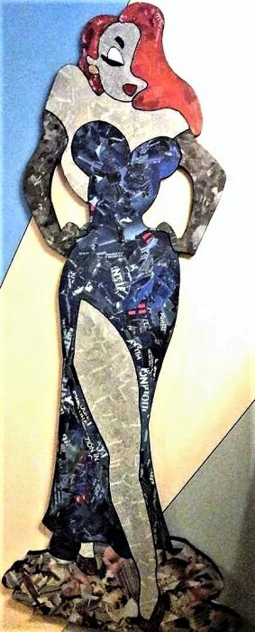 JESSICA RABBIT tecnica mista  su polistirene     80 x 180 cm 