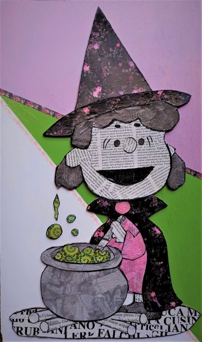 LUCYHALLOWEEN  tecnica mista su cartone  30 x 50 cm 