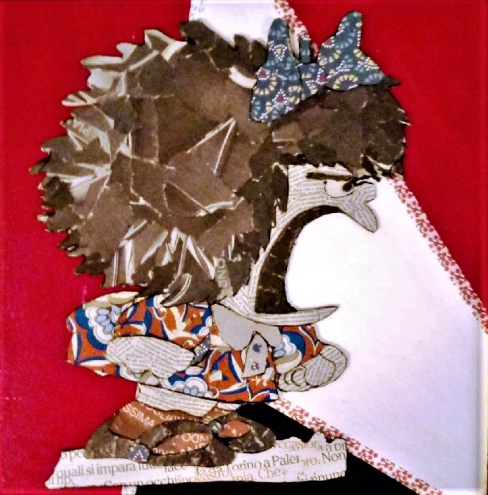 MAFALDA  ARRABBIATA    tecnica  mista  su  cartone  30 x 30 cm   NON DISPONIBILE