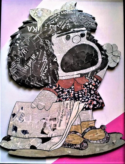 MAFALDA  CHE GRIDA   tecnica mista su polistirene  NON DISPONIBILE 