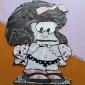 MAFALDA E LA PANCIA tecnica mista su cartone 30 x 30 cm 