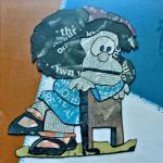 MAFALDA PENSIEROSA tecnica mista su catone 30 x 30 cm  NON DISPONIBILE 