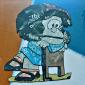 MAFALDA PENSIEROSA tecnica mista su catone 30 x 30 cm  NON DISPONIBILE 