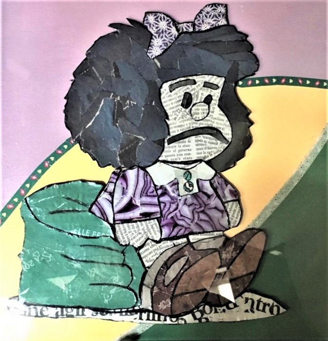 MAFALDA SCONSOLATA   tecnica mista su cartone   30 x 30 cm NON DISPONIBILE 