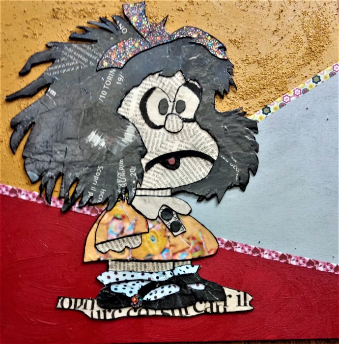 MAFALDA STRAVOLTA  tecnica mista su cartone  30 x 30 cm 