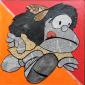 MAFALDA TRAFELATA tecnica mista su cartone 30 x 30 cm