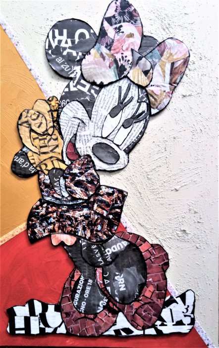 MINNIE  3 tecnica mista su cartone  30 X 45 cm