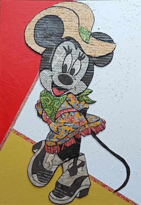 MINNIE CALAMITY    tecnica mista su cartone  35 x 50 cm 
