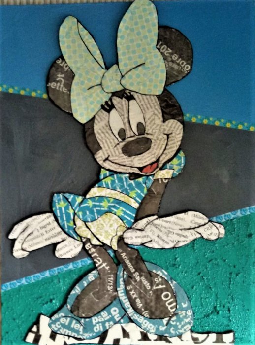 MINNIE  in VERDE tecnica mista  su cartone   30 x 40 cm     NON DISPONIBILE  