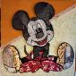 TOPOLINO FELICE tecnica mista su cartone  20 x 20 cm 