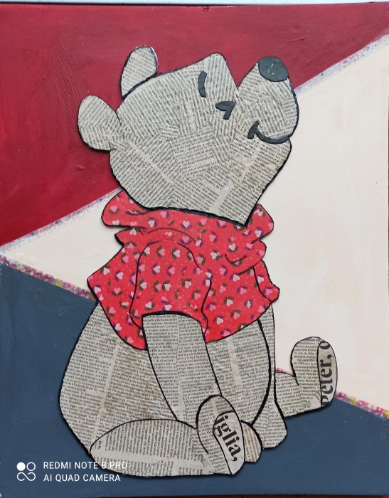 WINNIE THE POOH tecnica mista su cartone    50 x 70 cm  NON DISPONIBILE   