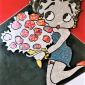 BETTY BOOP  FLOREALE  tecnica mista su polistirene  57 x 95 cm 