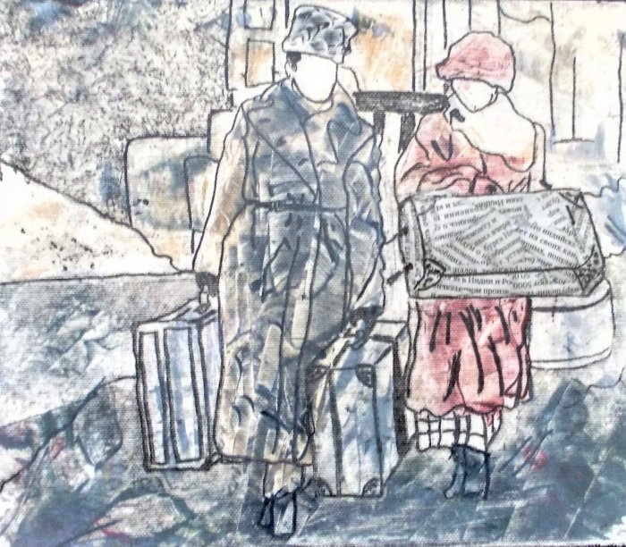 IL DOTTOR ZIVAGO  cera molle e collage (3)