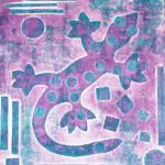 UN GECO collograph  stampato su tela