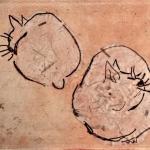 DUE GATTI cera molle e carta di riso