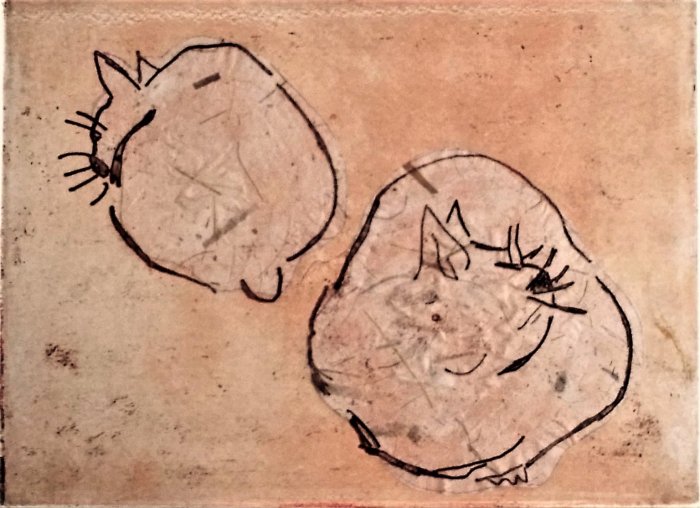 DUE GATTI cera molle e carta di riso