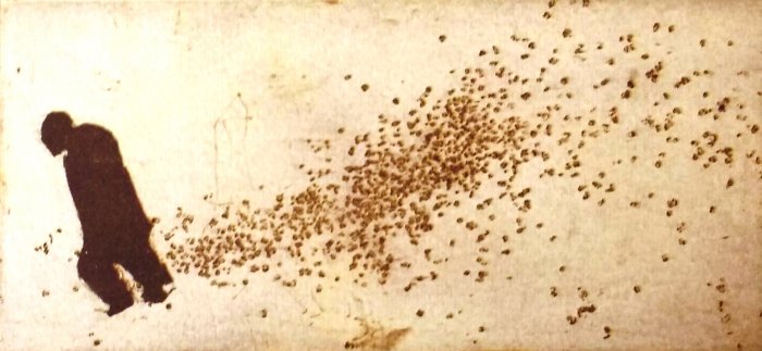 SOLITUDINE  cera molle acquatinta  acquatinta al sale 