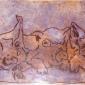 I tre porcellini   cera molle       lastra di zinco stampata  su  carta  murillo    35 x 25 cm  anno 2011 